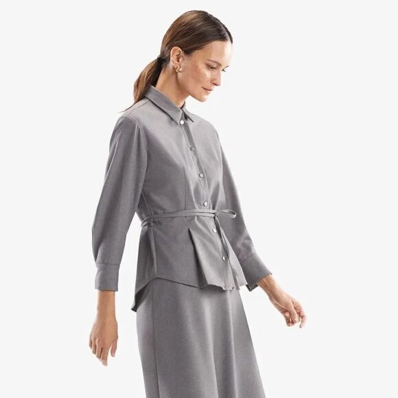 MM Lafleur The Vivi Top Flannel Gray Size 14 - Picture 2 of 12